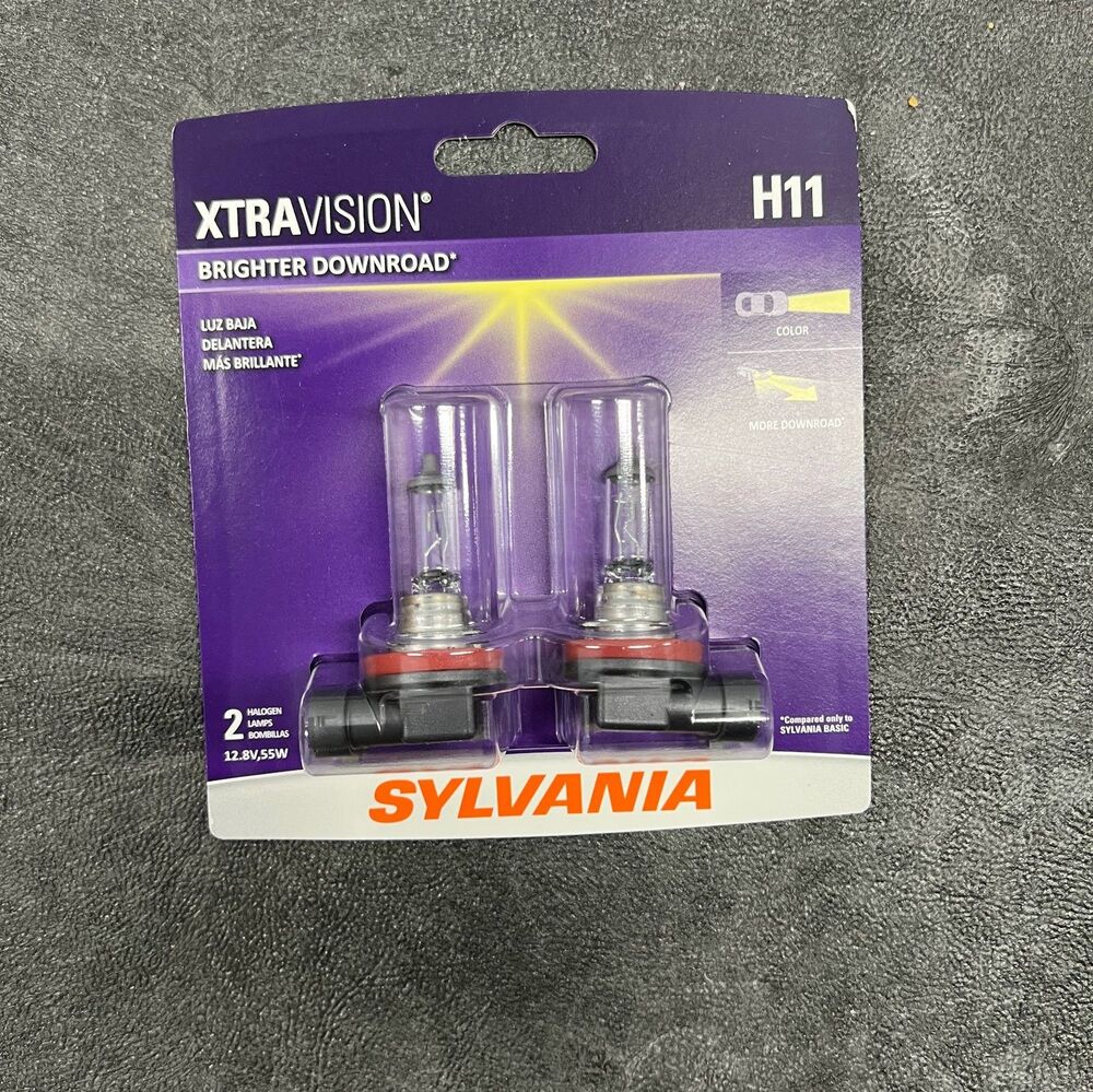 SYLVANIA H11 XtraVision High Performance Halogen Headlight Bulbs New Sealed